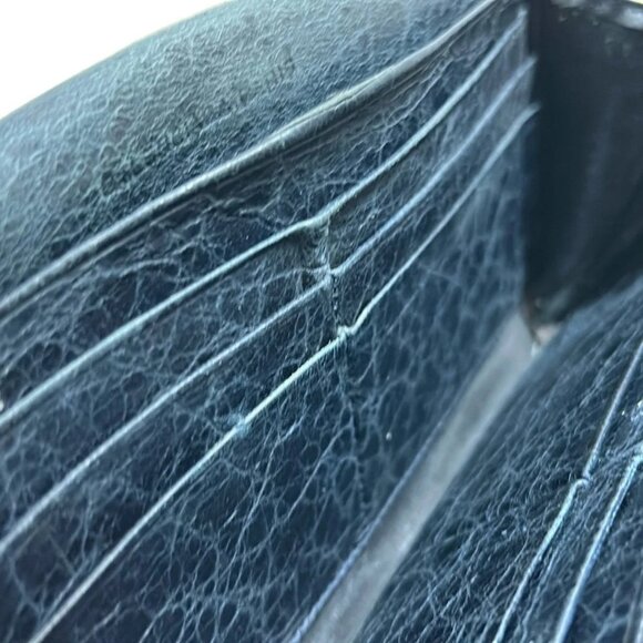 Auth BALENCIAGA Giantmoney 233599 Dark Navy Leather - Long Wallet - Picture 5 of 10